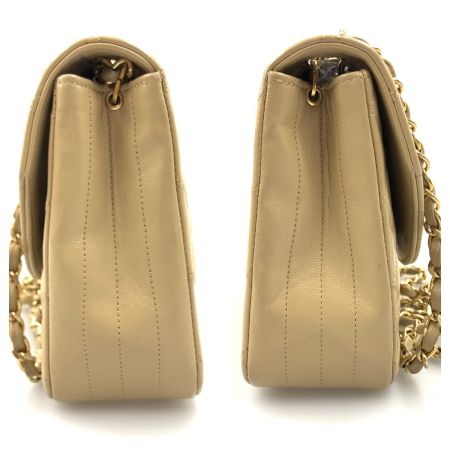  CHANEL シャネル マトラッセ シングルフラップ チェーン ショルダーバッグ カーキ
