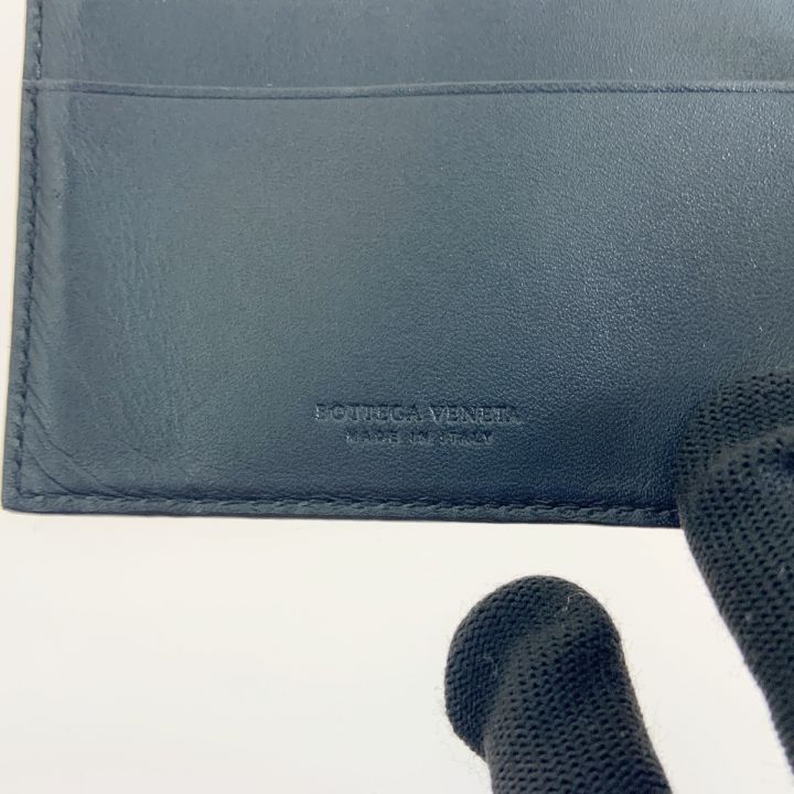 BOTTEGA VENETA ボッテガヴェネタ イントレチャート マネークリップ付き 二つ折りウォレット ブラック｜中古｜なんでもリサイクルビッグバン