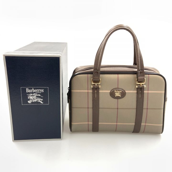 BURBERRY バーバリー チェック ボストン ハンドバッグ ブラウン｜中古｜なんでもリサイクルビッグバン