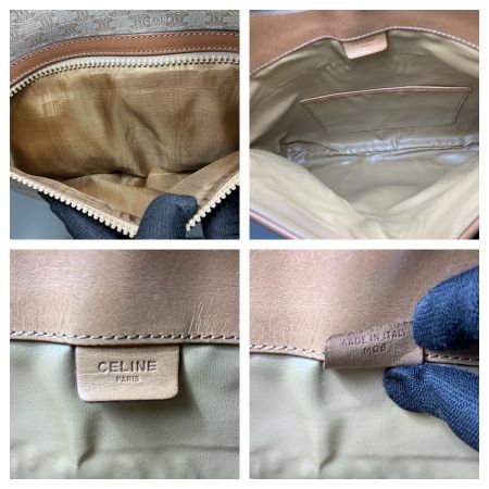  CELINE セリーヌ M06 マカダム柄 クラッチバッグ  m06 ベージュ×ブラウン x ブラウン