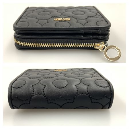  MARY QUANT マリークワント キルトフォームデイジー ウォレット  二つ折り財布 ブラック