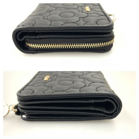  MARY QUANT マリークワント キルトフォームデイジー ウォレット  二つ折り財布 ブラック