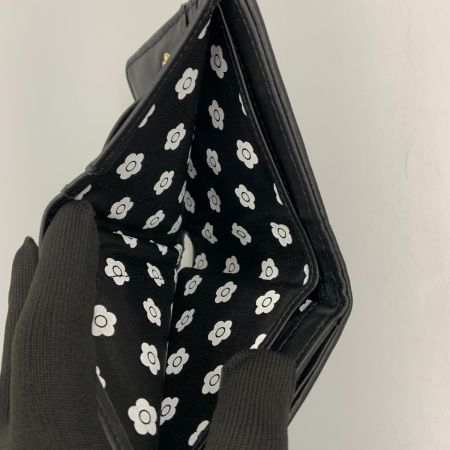  MARY QUANT マリークワント キルトフォームデイジー ウォレット  二つ折り財布 ブラック
