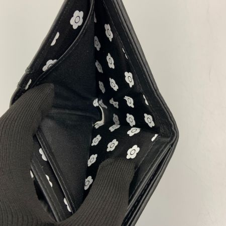  MARY QUANT マリークワント キルトフォームデイジー ウォレット  二つ折り財布 ブラック