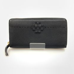 〇〇 TORY BURCH トリーバーチ マックグロー ラウンドファスナー 長財布  ブラック Bランク