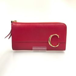 〇〇 Chloe クロエ L字ファスナー 長財布 クロエCジップドロングウォレット CHC19WP084 ショッキングピンク Bランク