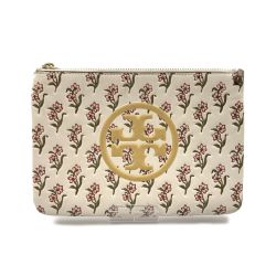 〇〇 TORY BURCH トリーバーチ ペリーボンベダブルジップ ショルダーバッグ ホワイト x ブラウン Bランク