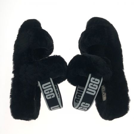  UGG アグ レディース シープスキンファー W OH YEAH フラッフサンダル 24.0cm 1107953 ブラック