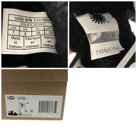  UGG アグ レディース シープスキンファー W OH YEAH フラッフサンダル 24.0cm 1107953 ブラック