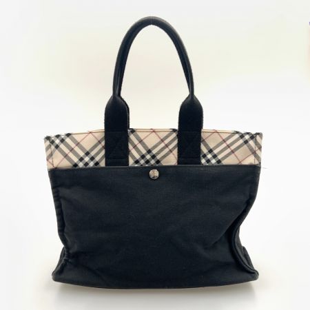  BURBERRY LONDON バーバリーロンドン ノバチェック BLUE LABEL トートバッグ ハンドバッグ ブラック