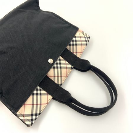  BURBERRY LONDON バーバリーロンドン ノバチェック BLUE LABEL トートバッグ ハンドバッグ ブラック
