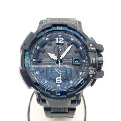 〇〇 CASIO カシオ Gショック スカイコックピット ソーラー電波クォーツ 腕時計 GPW-1100-1AJF ブラック Cランク
