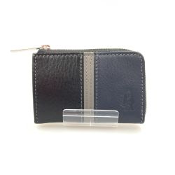 〇〇 HUSH PUPPIES ハッシュパピー 小銭入れ コインケース ブラック x ブルー Bランク