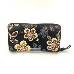 〇〇 TORY BURCH トリーバーチ 花柄 長財布 ブラック Cランク