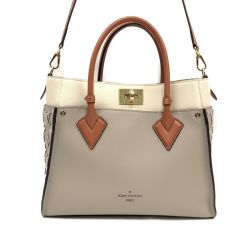 〇〇 LOUIS VUITTON ルイヴィトン オンマイサイドMM  レディース 2WAYバッグ ハンドバッグ ショルダーバッグ M53825 アイボリー×ベージュ Bランク