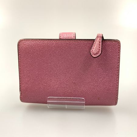  COACH コーチ メタリック クロスグレインレザー ミディアム 二つ折り財布 F23256 ピンク