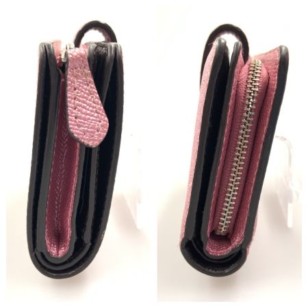  COACH コーチ メタリック クロスグレインレザー ミディアム 二つ折り財布 F23256 ピンク