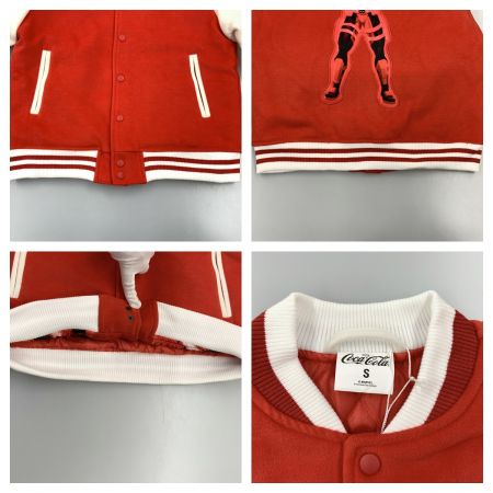  Coca-Cola コカコーラ マーベル コラボ限定 スタジアムジャケット  デッドプール サイズS 74370 ホワイト x レッド