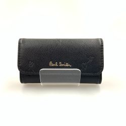 〇〇 Paul Smith ポールスミス スミシーハート 4連 キーケース PWU801 ブラック Aランク