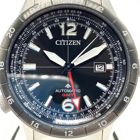  CITIZEN シチズン プロマスター SKYシリーズ メカニカルGMT 自動巻き 腕時計 NB6046-59E シルバー  x ブラック