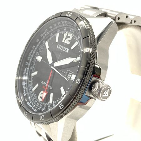  CITIZEN シチズン プロマスター SKYシリーズ メカニカルGMT 自動巻き 腕時計 NB6046-59E シルバー  x ブラック