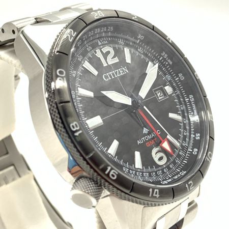  CITIZEN シチズン プロマスター SKYシリーズ メカニカルGMT 自動巻き 腕時計 NB6046-59E シルバー  x ブラック