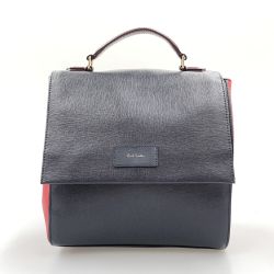 〇〇 Paul Smith ポールスミス レディース リュック レザー ネイビー×レッド Bランク