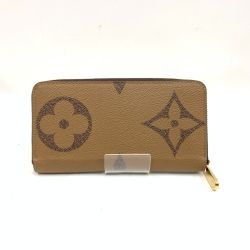 〇〇 LOUIS VUITTON ルイヴィトン ジャイアント モノグラム リバース ジッピーウォレット ラウンドファスナー 長財布 M69353 ブラウン Bランク