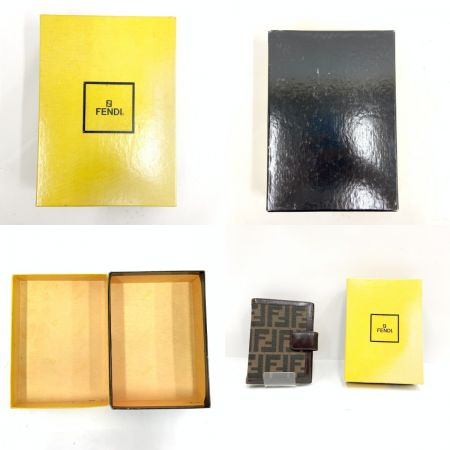  FENDI フェンディ ズッカ 6穴 手帳カバー ブラウン