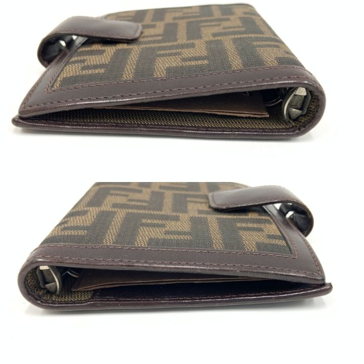 FENDI フェンディ ズッカ 6穴 手帳カバー ブラウン - 中古バッグ・財布 
