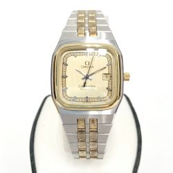 〇〇 OMEGA オメガ シーマスター スクエア クォーツ Cal.1380 腕時計 596.0032 796.0827 596.0032 シルバー x ゴールド Bランク