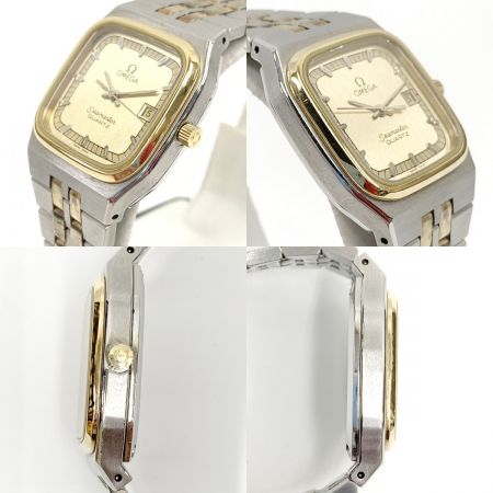  OMEGA オメガ シーマスター スクエア クォーツ Cal.1380 腕時計 596.0032 796.0827 596.0032 シルバー x ゴールド