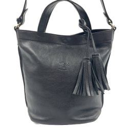 〇〇 IL BISONTE イルビゾンテ 2WAY ショルダーバッグ ハンドバッグ ブラック Bランク