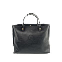 〇〇 IL BISONTE イルビゾンテ トートバッグ ハンドバッグ ブラック Bランク