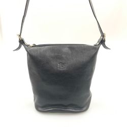 〇〇 IL BISONTE イルビゾンテ  バケツ型 ショルダーバッグ ブラック Bランク