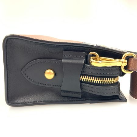  PRADA プラダ エスプラナード バッグ ショルダーバッグ 1BH043 ブラック x ブラウン