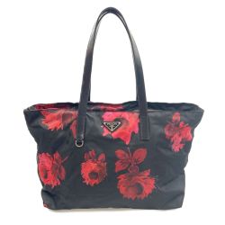 〇〇 PRADA プラダ ナイロン 花柄 ショルダーバッグ BR3254 ブラック Bランク