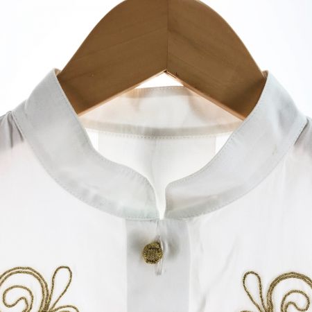  Christian Dior クリスチャンディオール レディース シャツ 刺繍 サイズM ホワイト