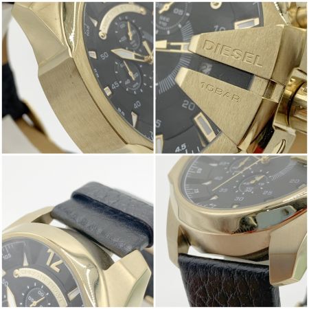  DIESEL ディーゼル MEGA CHIEF メガチーフ クォーツ腕時計 DZ4344 ゴールド x ブラック