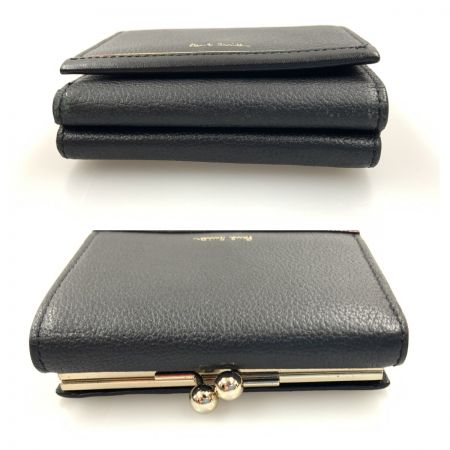  Paul Smith ポールスミス レイヤードストライプ がま口 三つ折り財布  BPW144 ブラック