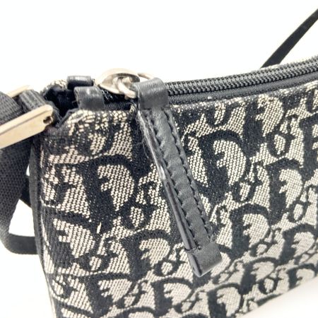  Christian Dior クリスチャンディオール トロッター ハンドバッグ ポーチ ベージュ x ブラック