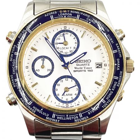  SEIKO セイコー メンズ 腕時計 World Timer SPORTS 150 5T52-6A5A