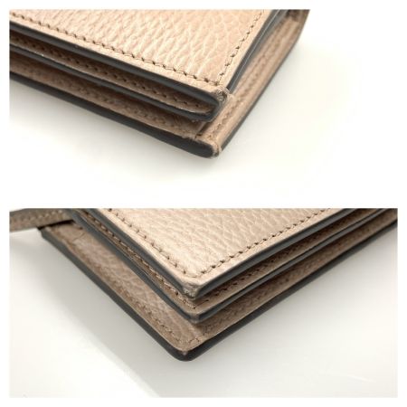  GUCCI グッチ GGスプリーム ダブルGカードケースウォレット ミニウォレット 二つ折り財布 658610 ピンク x ベージュ