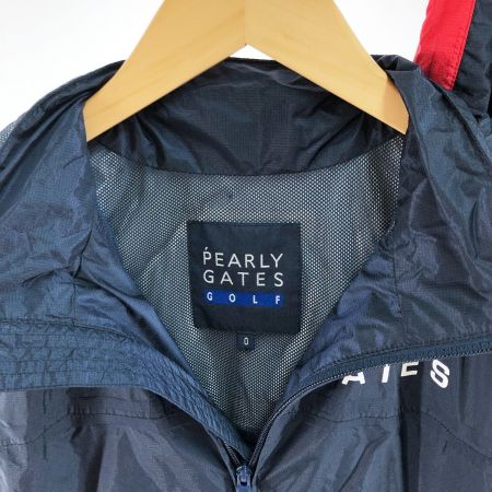  PEARLY GATES パーリーゲイツ スポーツ ゴルフ レディース レインウエア 上下セット サイズO 053-988812 ネイビー x レッド