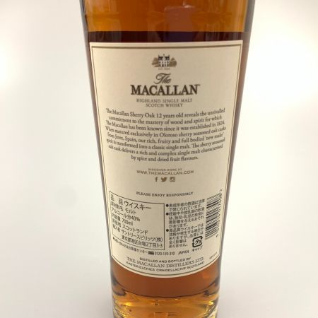  The MACALLAN マッカラン 12年 シェリーオークカスク  スコッチ ウィスキー 未開栓