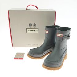 〇〇 HUNTER ハンター メンズ M ORIG LTWEIGHT MOCK-TOE SHORT （FEA）UK8 レインブーツ グレー Sランク