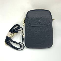 〇〇 BARCOS シュリンクレザーポシェット バッグ ポーチ ブラック Aランク