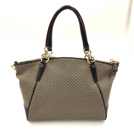  COACH コーチ キャンバス エクスプローデッド 2wayトートバッグ バッグ  F57244 ブラック×ベージュ x ベージュ