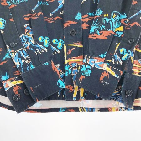  CALEE メンズ シャツ カウボーイ柄 サイズM ブラック