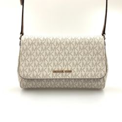 〇〇 MICHAEL KORS マイケルコース ショルダーバッグ ウォレットバッグ ホワイト x ブラウン Bランク